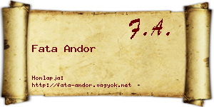 Fata Andor névjegykártya